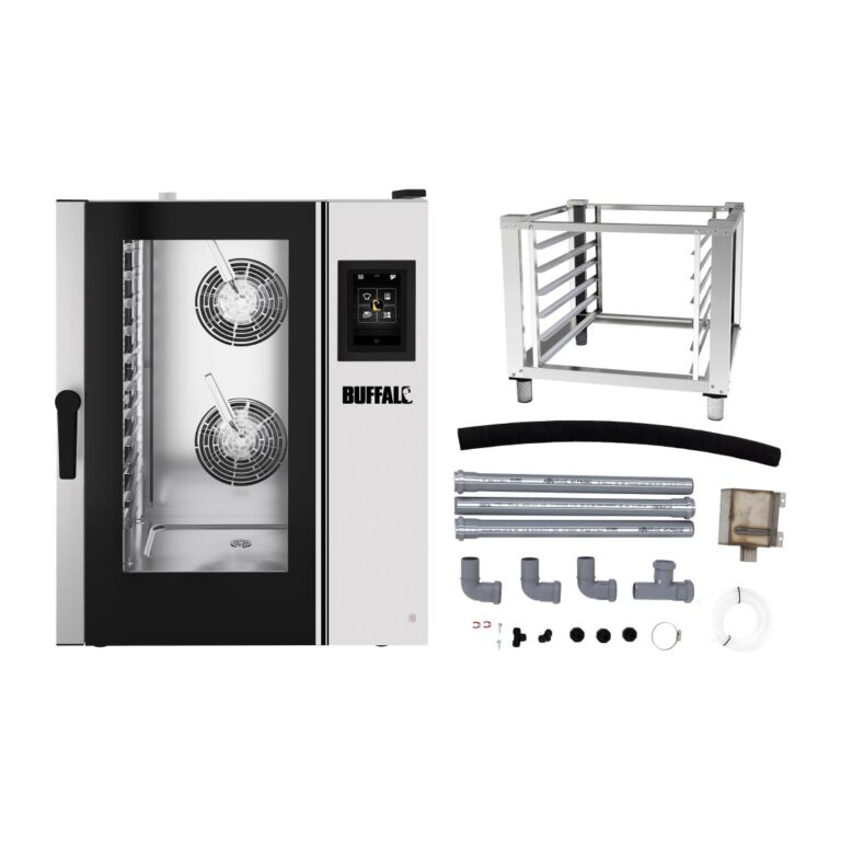 Buffalo Smart Touchscreen Combi Oven 11 x GN 1/1 with Stand & Installation Kit
