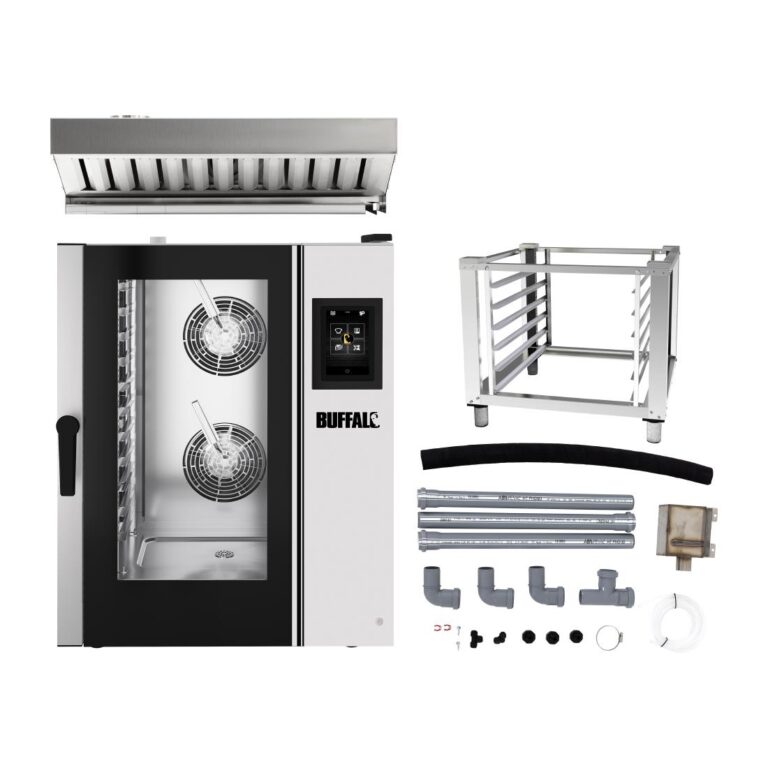 Buffalo Smart Touchscreen Combi Oven 11 x GN 1/1 w/stand Hood & Installation Kit
