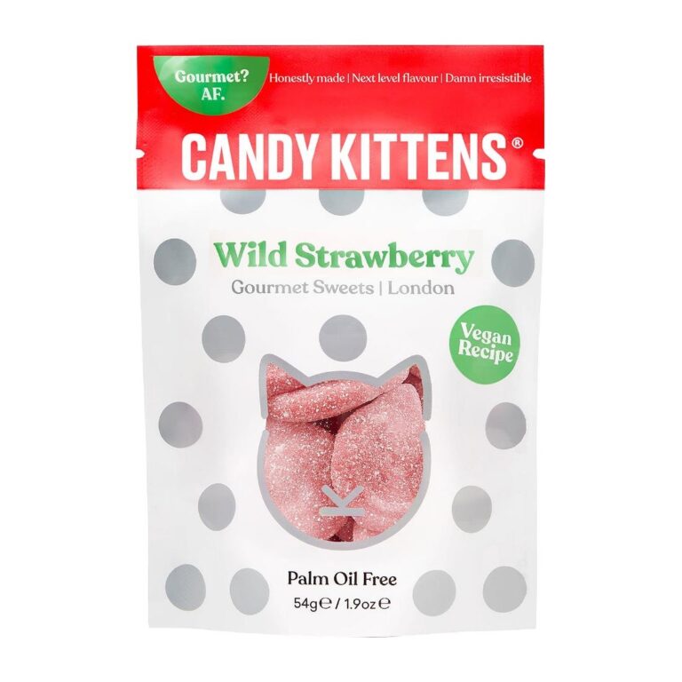 Candy Kittens Pop Bags – Wild Strawberry 54g (Pack of 12)