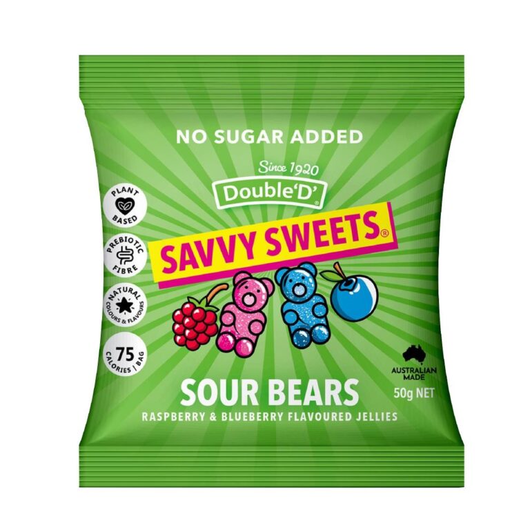 Savvy Sweets Sour Bears 50g (Pack of 12)
