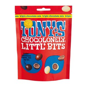 Tony’s Chocolonely Littl’ Bits – Triple Chocolate 100g (Pack of 8)