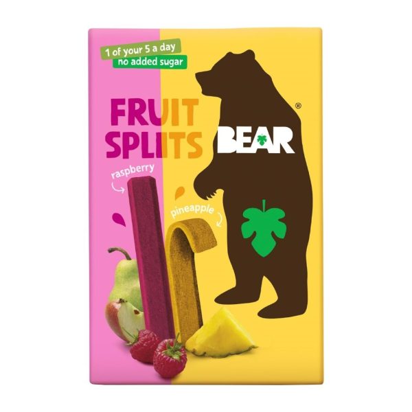 BEAR Fruit Splits Multipack – Pineapple & Raspberry 20g (Pack of 8)