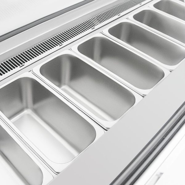Polar U-Series 6 Pan Ice Cream Serve Over Cabinet Freezer