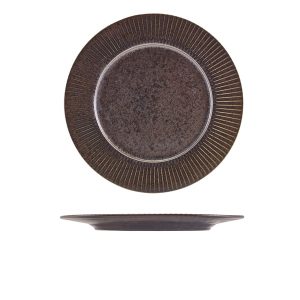 Terra Porcelain Black Fluted Winged Plate 26cm