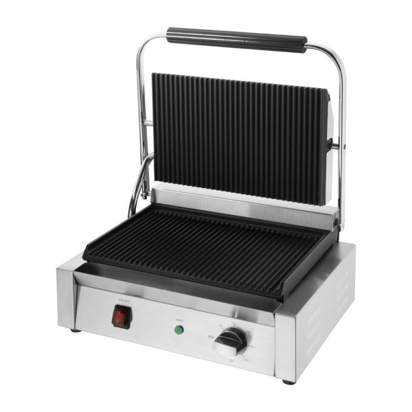 Power: 2.2kW. Large. Ribbed upper & lower plates