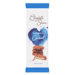 Elizabeth Shaw Milk Chocolate Coconut Biscuits 140g (Case of 10 Packs)