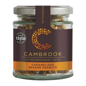 Cambrook Caramelised Sesame Peanuts Glass Jar 80g (15 pack)