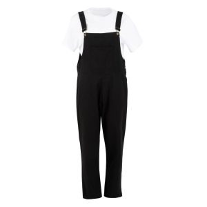 Southside Bib & Brace Cotton Canvas Dungarees Cotton Black XL