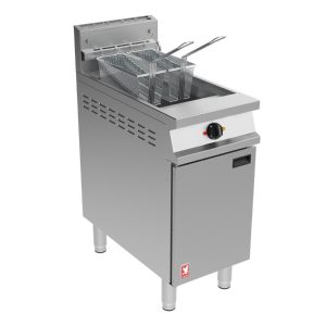 Falcon Dominator Plus G3840F Single Pan Twin Basket Nat Gas Filtration Fryer on Feet