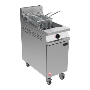 Falcon Dominator Plus G3840F Single Pan Twin Basket Nat Gas Filtration Fryer on Castors