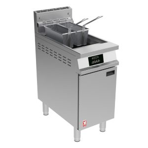 Falcon Dominator Plus G3840FP Single Pan Twin Basket Programmable LPG Filtration Fryer on Feet