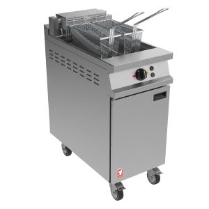 Falcon Dominator Plus E3840FX Single Pan Twin Basket Electric Filtration Angel Fryer on Castors