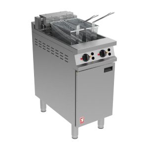 Falcon Dominator Plus E3845X Twin Pan Electric Angel Fryer on Feet