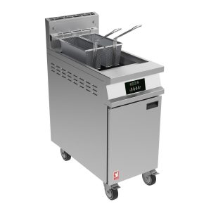 Falcon Dominator Plus G3840P Single Pan Twin Basket Programmable LPG Fryer on Castors