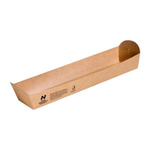 Notpla 10"x3" Hotdog Trays - Kraft (320 Pack)